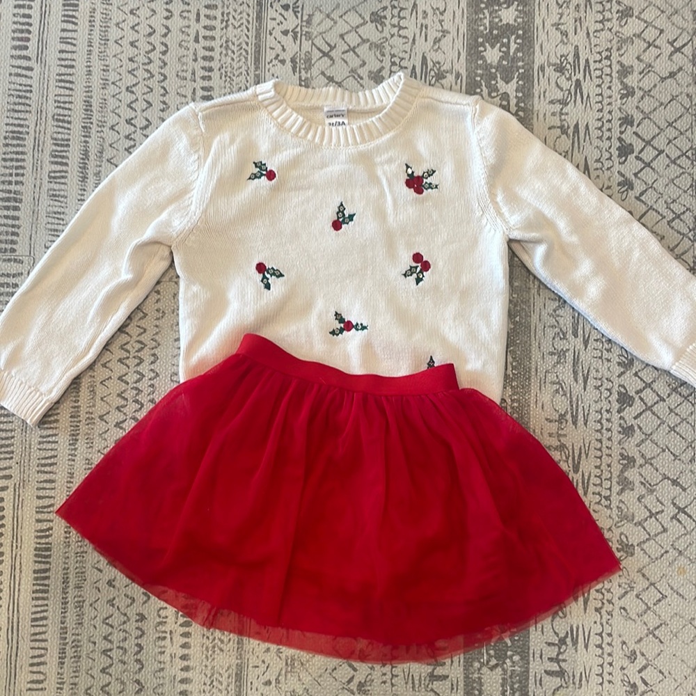 Carter’s sweater and tulle skirt- 3T